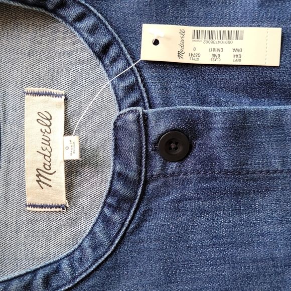 NWT! Madewell Denim Ruffle-Front Style Dress - Picture 4 of 12
